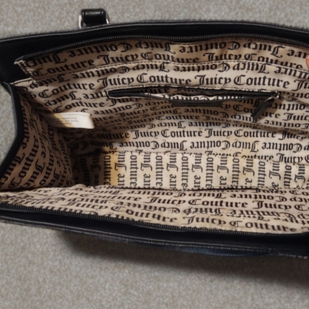 Juicy Couture Black Handbag with Branded Cream Lining